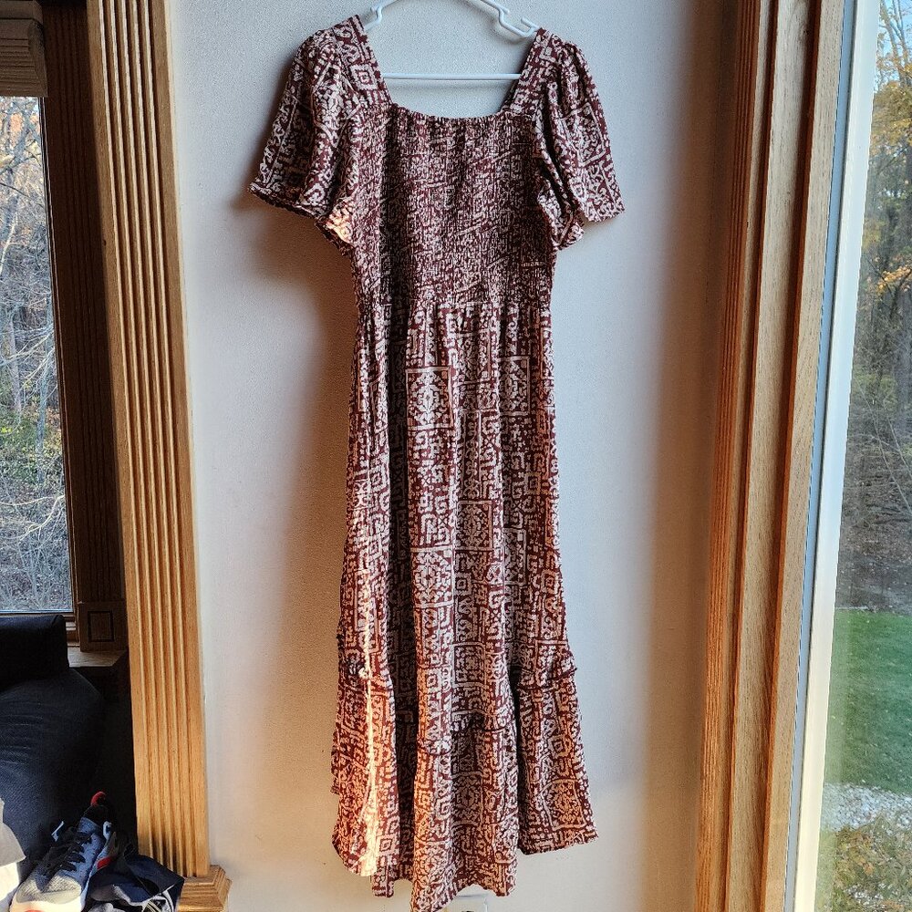 Angie Aztec Southwestern Style V-Neck Midi Sundress Size Large - Picture 13 of 15